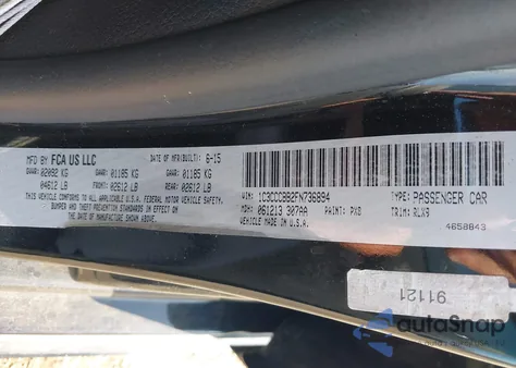 2015 Chrysler 200 S z USA, uszkodzony, nr VIN 1C3CCCBB2FN736894